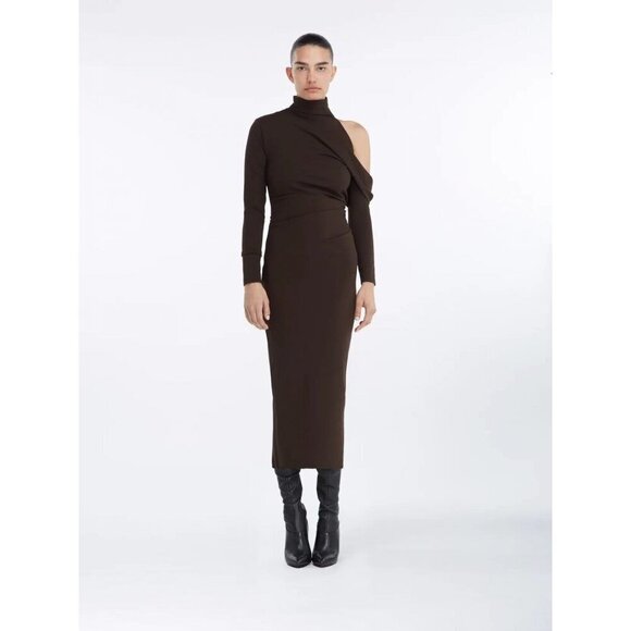 GAUGE81 Teresa Midi Dress in Mocha Brown 40 New Womens Bodycon - Picture 10 of 16
